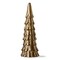 Large Cast Aluminum Tree Decor - Antique Brass Gold Holiday Sculpture, 10" H x 3.25" L x 3.25" W, Dust Clean